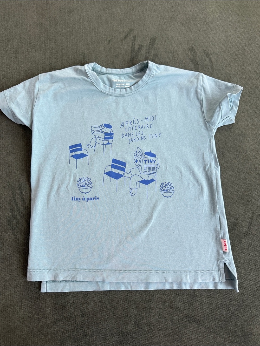 Tiny Cottons Blue/green Paris Graphic Short Sleeve Tee